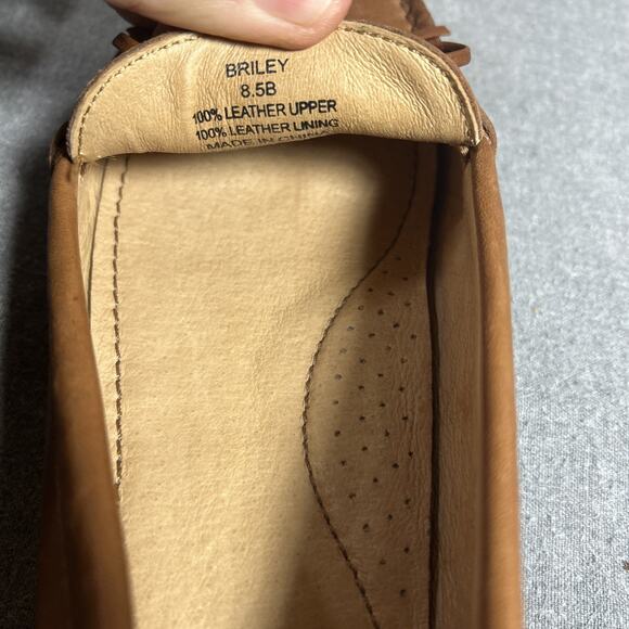 Lauren Ralph Lauren Briley Leather Loafers Size 8.5 B Brown Moccasin Slip-On - Picture 6 of 7